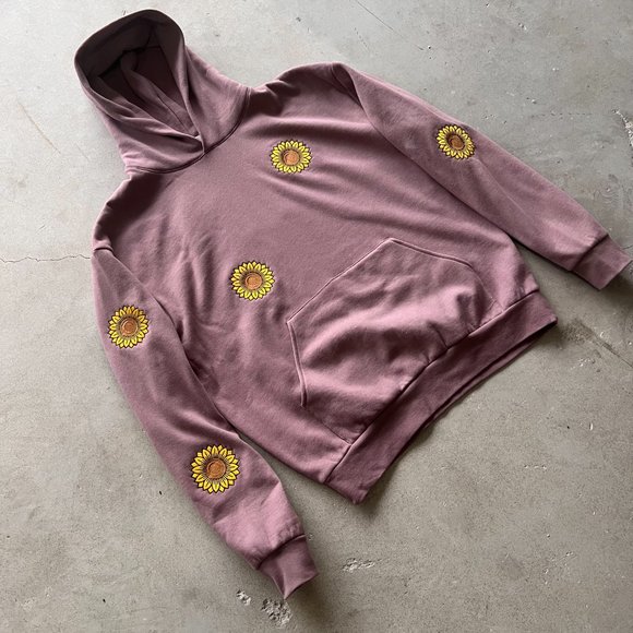 Sunflower Hoodie embroidered. oversized - Picture 2 of 3